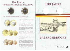 Numisblatt 100 Jahre Salzachbrücke - 1 Euro 2003 Deutschland und Österreich