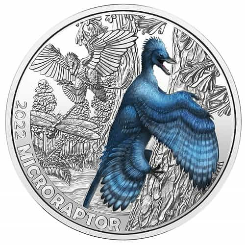 3 Euro Tiertaler Microraptor gui 2022 - Super Saurier